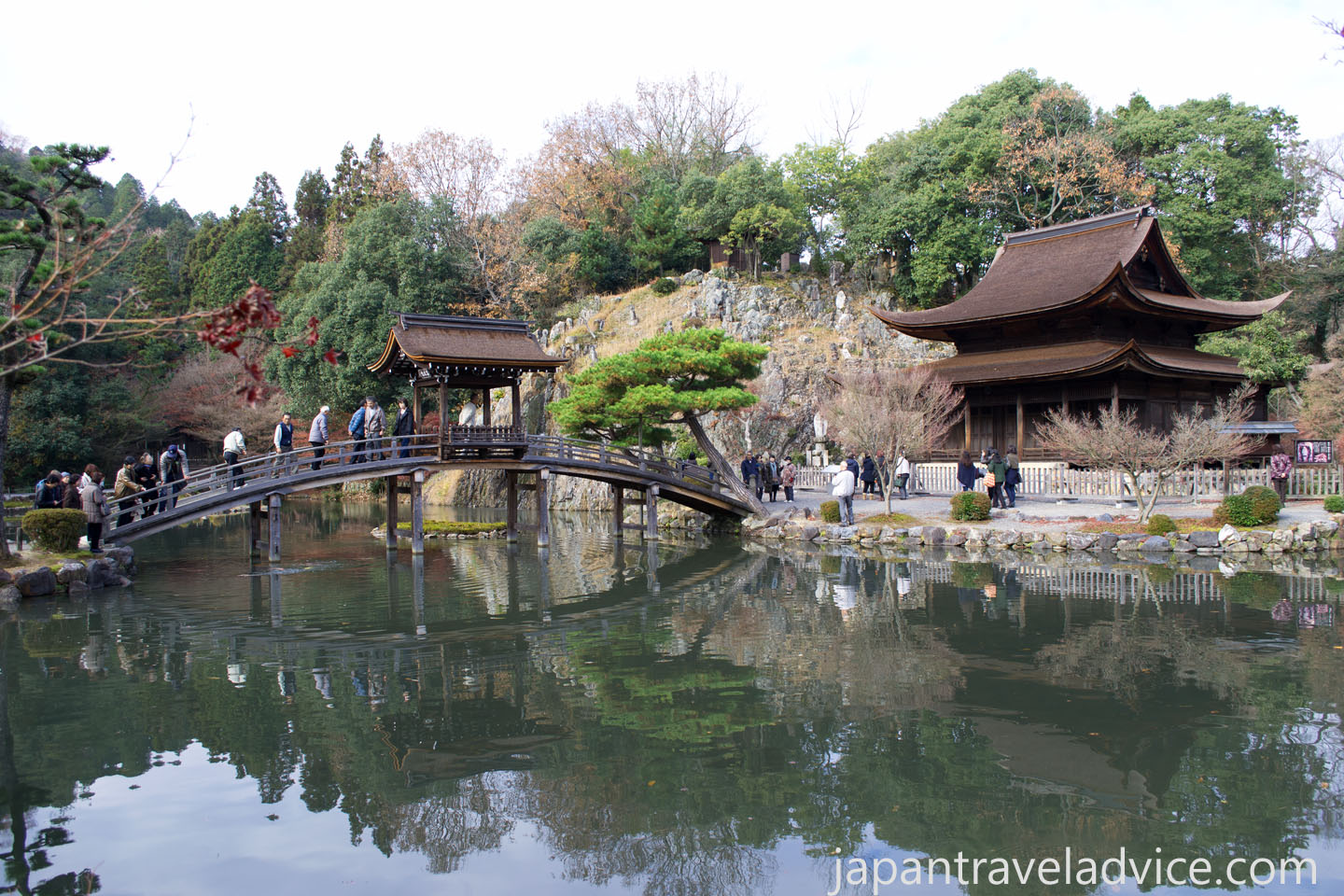 The Musaibashi Bridge and Kannon-do at Kokeizan Eihoji Temple