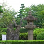 Stone lantern and Garden at Horyuji